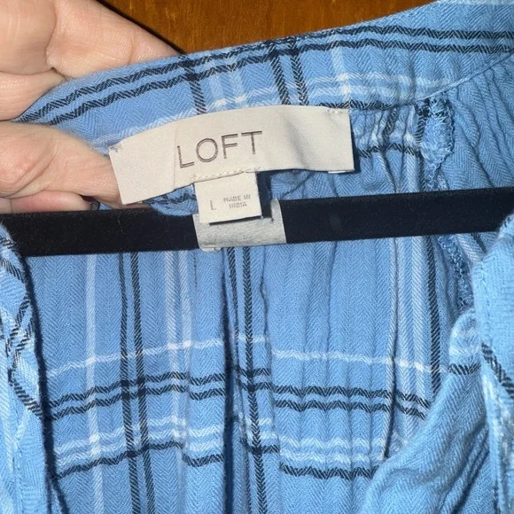 Loft ladies, large top blouses, blue plaid - Picture 2 of 2